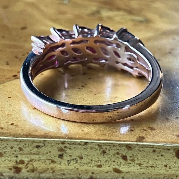 Anthill Garnet Sterling Silver Rose Gold Vermeil Ring - Picture 4 of 8
